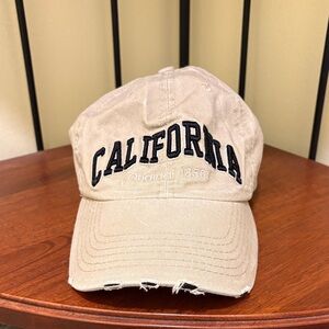 ROBIN RUTH California Baseball Hat Cap Beige Adjustable OS unisex